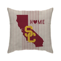 USC Trojans SC Interlock Home California State Stripe Decorative Pillow